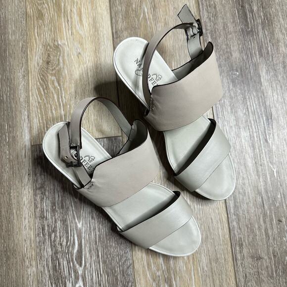 Naked Feet Gray  leather wedge sandals size 10 - Picture 9 of 11